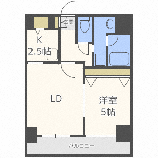 札幌市東区北七条東のマンションの間取り