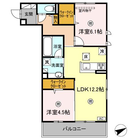 【広島市安佐南区安東のアパートの間取り】