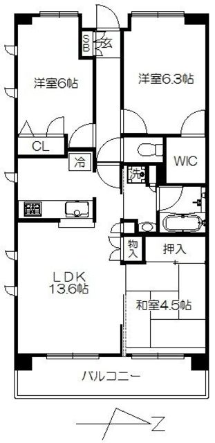 クレサージュ松戸六高台の間取り