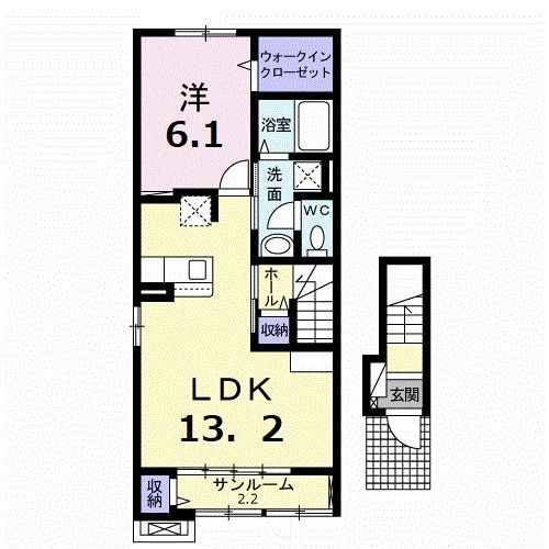 青森市新田のアパートの間取り