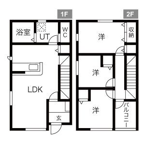 羽島市江吉良町のアパートの間取り