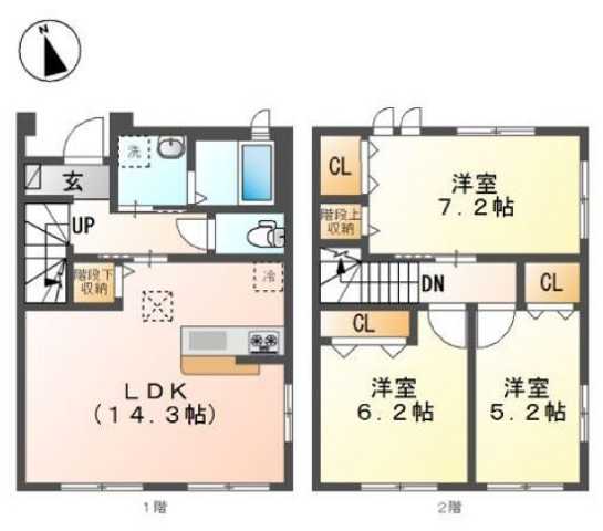 杉並区本天沼のアパートの間取り