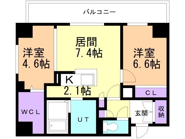 札幌市中央区南八条西のマンションの間取り