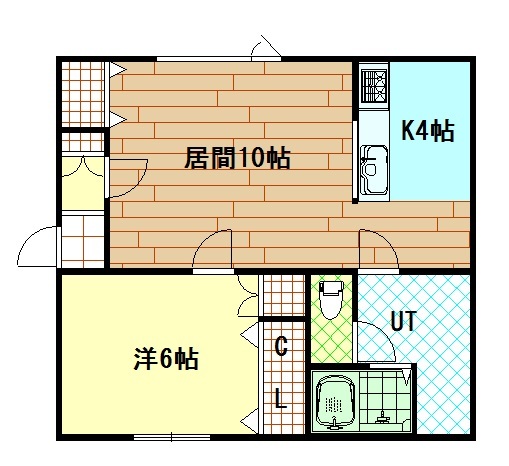 旭川市曙一条のアパートの間取り