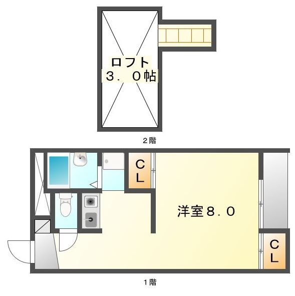 高松市松島町のアパートの間取り