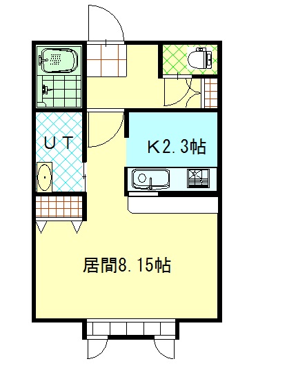 旭川市緑が丘二条のアパートの間取り