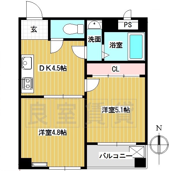 名古屋市中区門前町のマンションの間取り