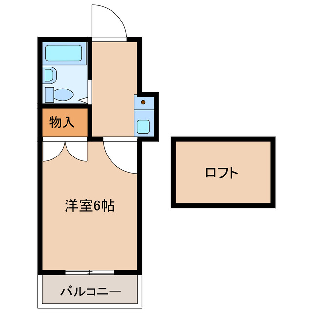 周南市大字徳山のアパートの間取り