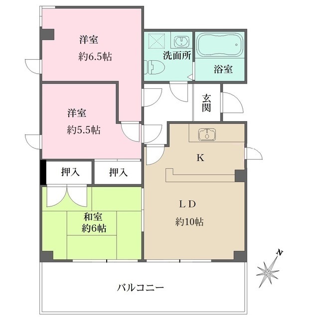 北広田ヒルサイドテラス　南棟の間取り