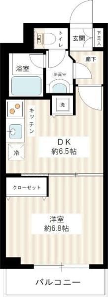 新宿区新宿のマンションの間取り