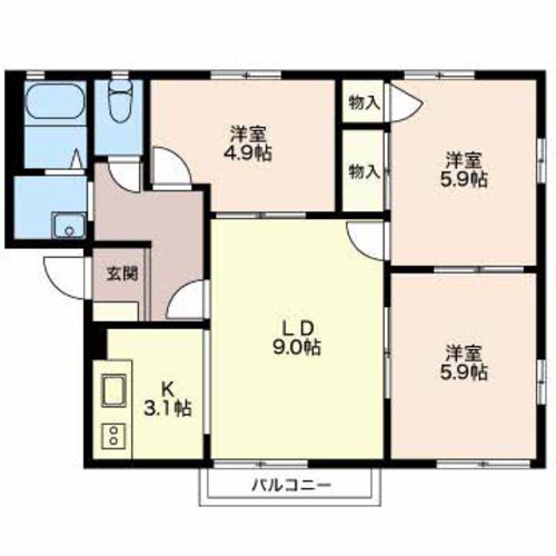 伊豆の国市原木のアパートの間取り