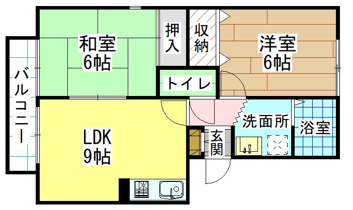 北九州市小倉南区南方のアパートの間取り