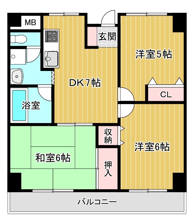 大阪市鶴見区放出東のマンションの間取り