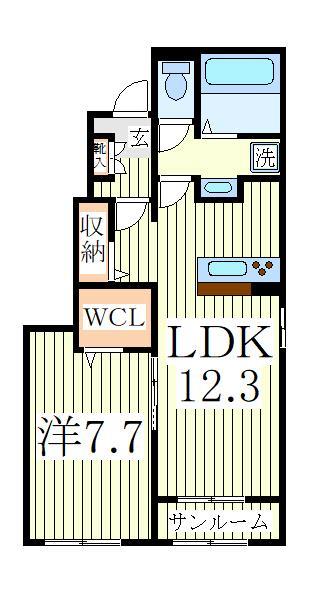 我孫子市日秀のアパートの間取り