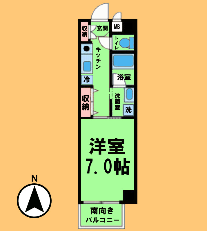 名古屋市北区平手町のマンションの間取り