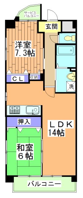 京都市右京区太秦宮ノ前町のマンションの間取り