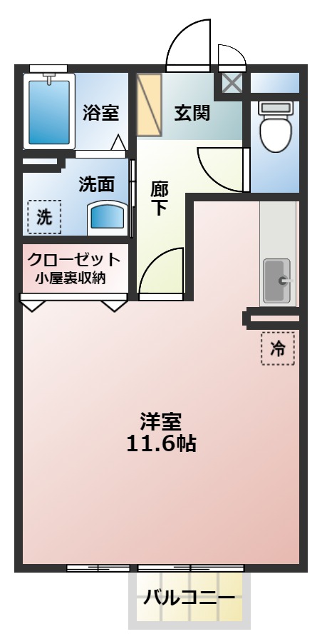 柏原市今町のアパートの間取り