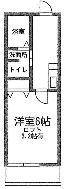 秦野市下大槻のアパートの間取り