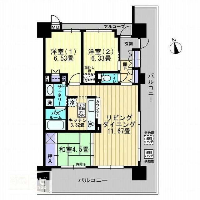 アルファステイツ伏石サンフラワー通りの間取り