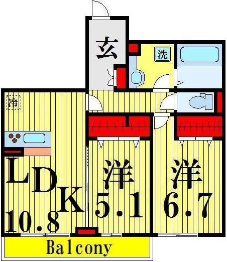 足立区東伊興のアパートの間取り