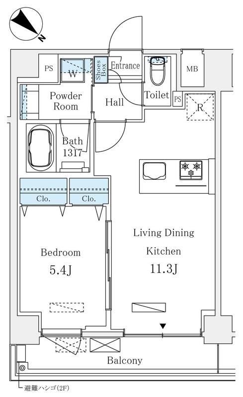 【中央区月島のマンションの間取り】