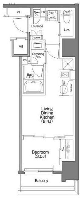 【横浜市神奈川区六角橋のマンションの間取り】