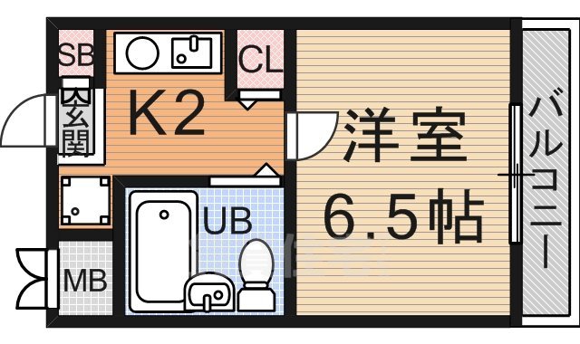 京都市山科区椥辻西浦町のマンションの間取り