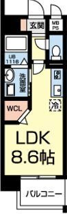 熊本市中央区世安町のマンションの間取り