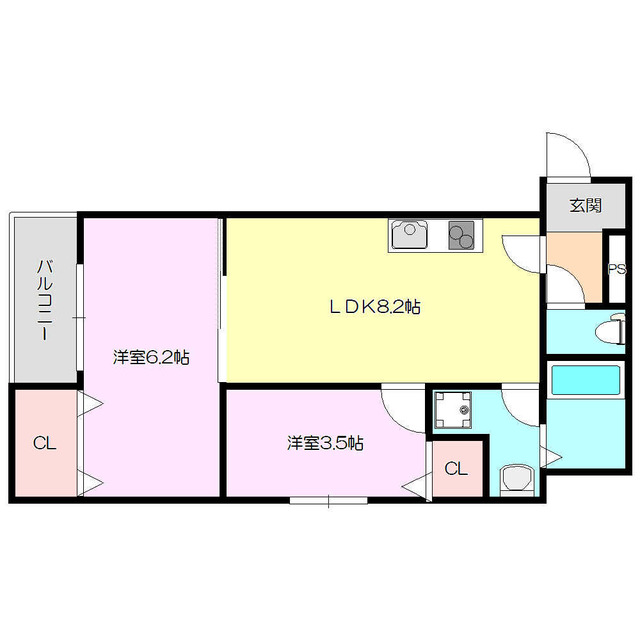 大阪市東淀川区菅原のアパートの間取り