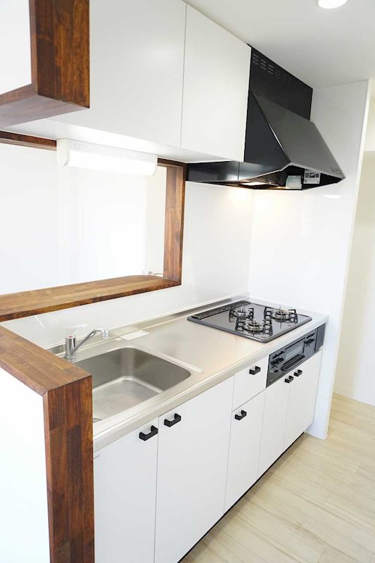 キッチン　３口グリル付システムキッチン