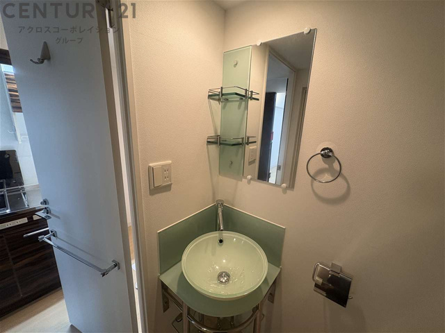 洗面設備　収納スペースもある洗面台付き！