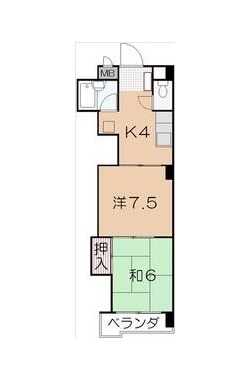 地下鉄名城線 熱田神宮伝馬町駅 徒歩5分 4階建 築38年の間取り写真