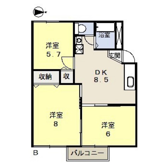 コーポ山陽C棟の間取り写真