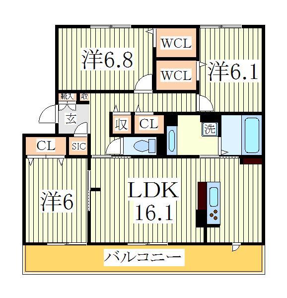 リヴェール南流山Cの間取り写真