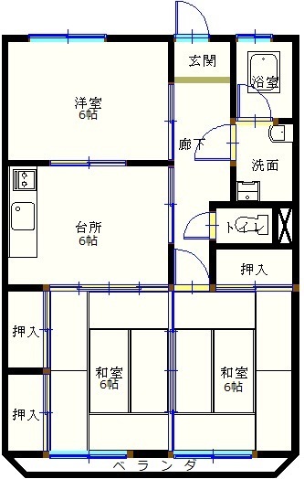 渡辺コーポの間取り