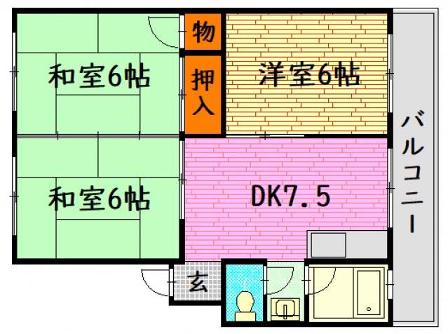 広島市安佐南区八木のマンションの間取り