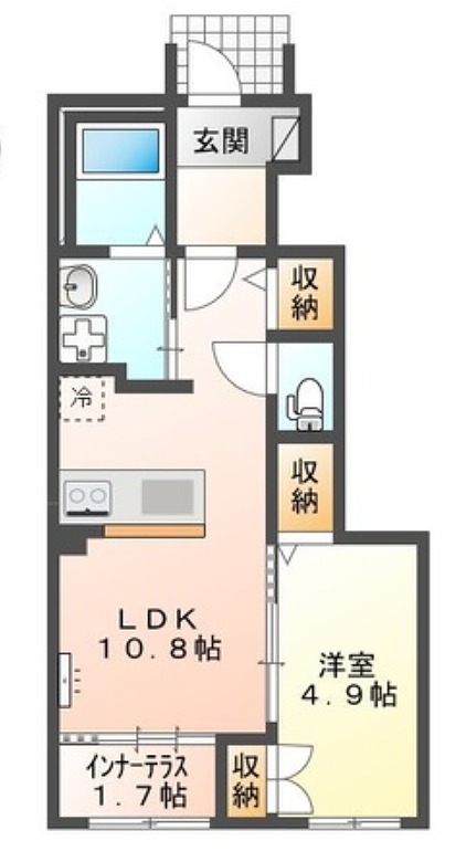 廿日市市大野のアパートの間取り