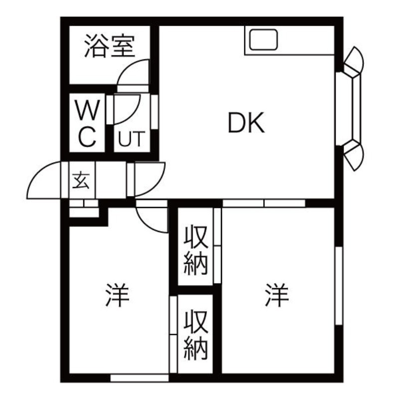 札幌市南区南三十三条西のアパートの間取り