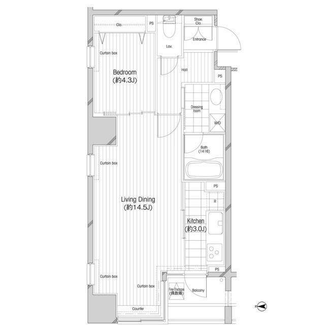 千代田区二番町のマンションの間取り