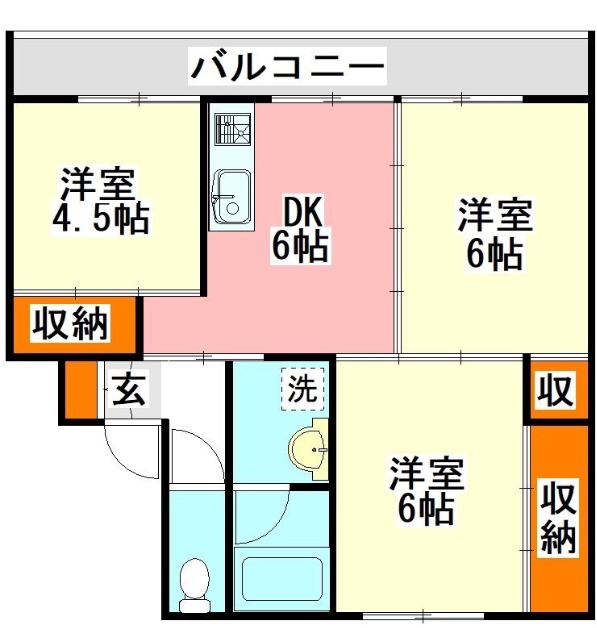 ビレッジハウスいなつき　２号の間取り