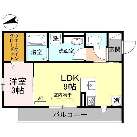 京都市伏見区石田森南町のアパートの間取り