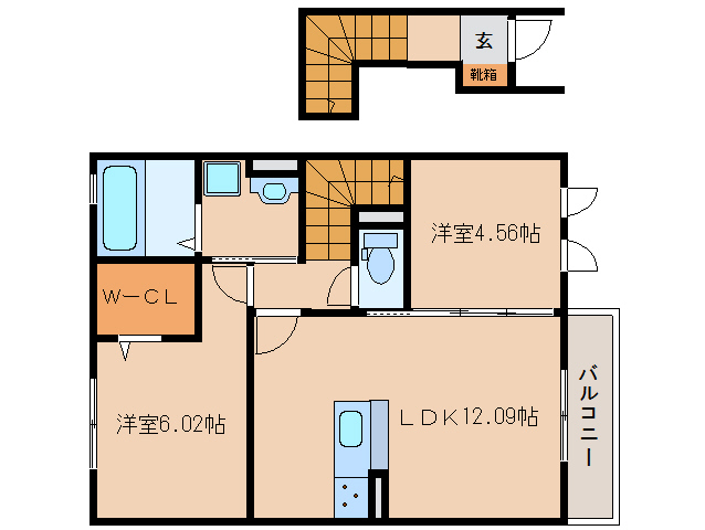 磯城郡田原本町大字三笠のアパートの間取り