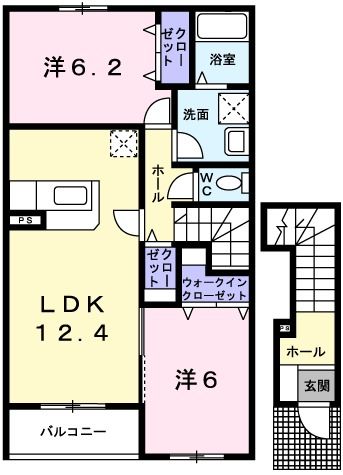 赤穂郡上郡町駅前のアパートの間取り