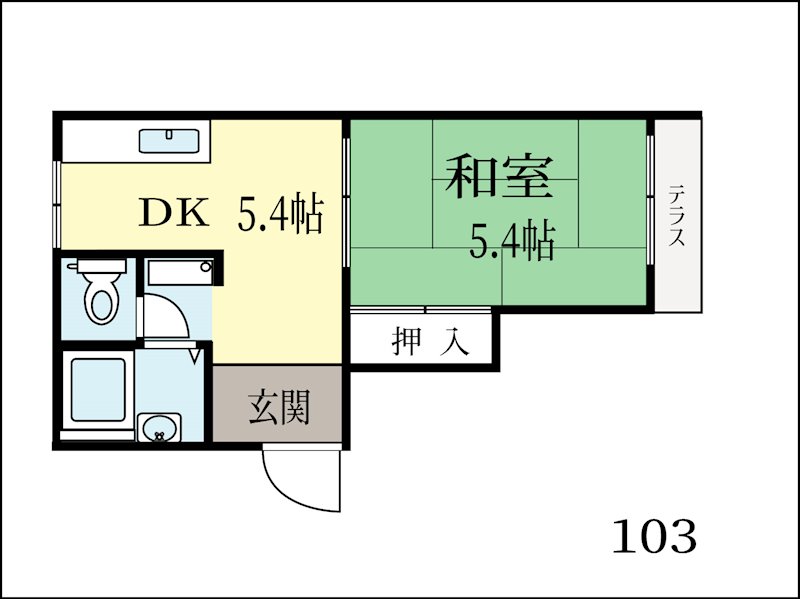 城陽市平川のアパートの間取り