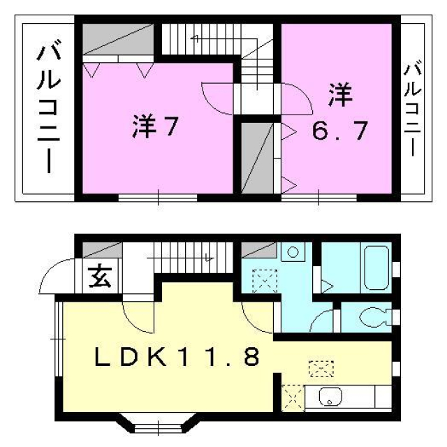 伊予郡砥部町重光のアパートの間取り