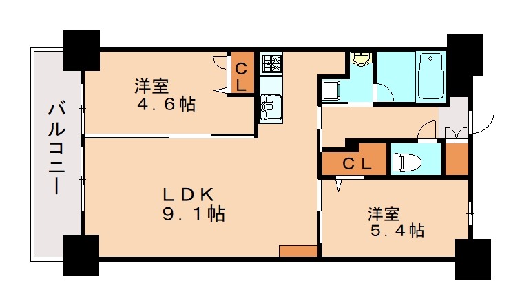 【北九州市八幡西区陣原のマンションの間取り】