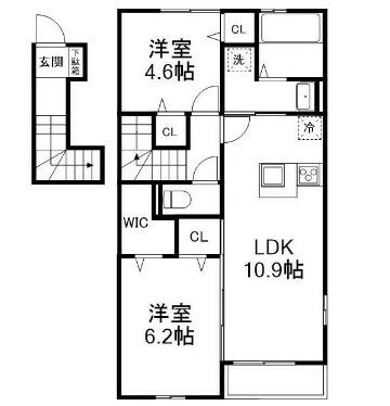 【八千代市上高野のアパートの間取り】