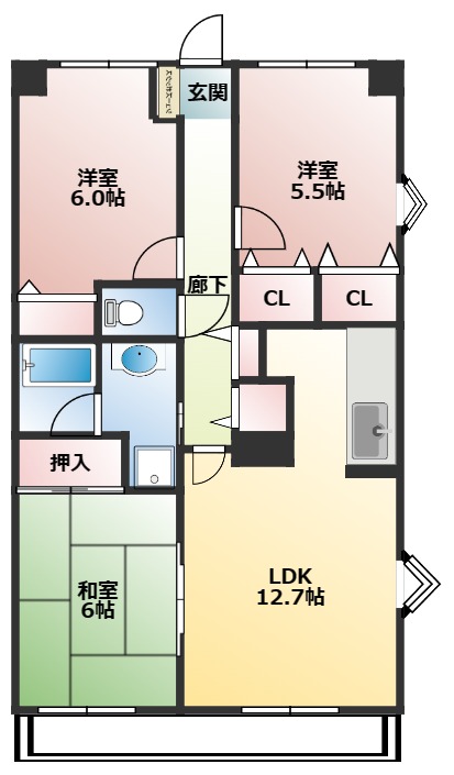 マンション・ベルシーの間取り