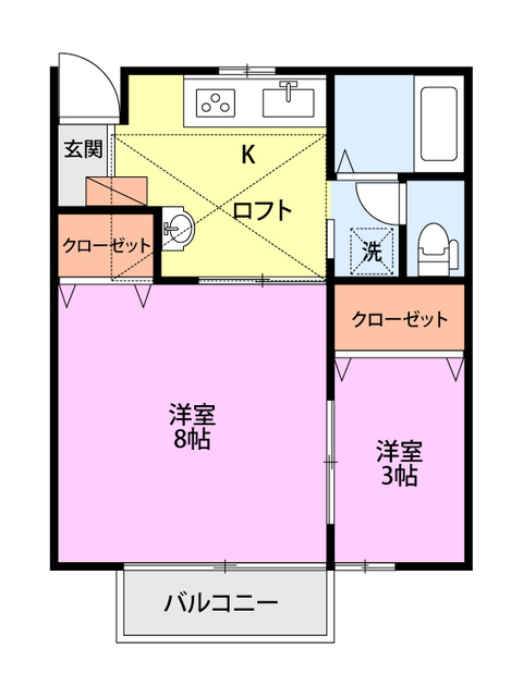 新栄ハイツ好の間取り