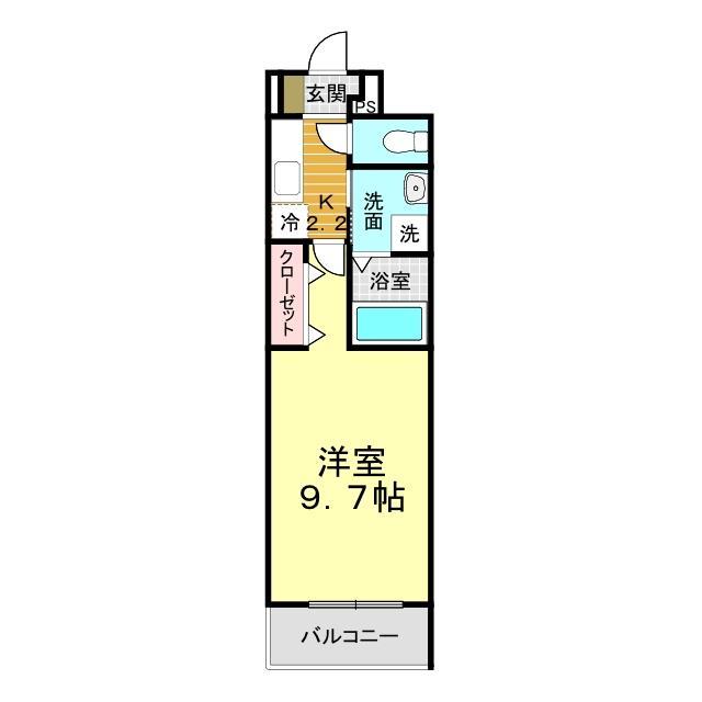 下関市新垢田東町のアパートの間取り